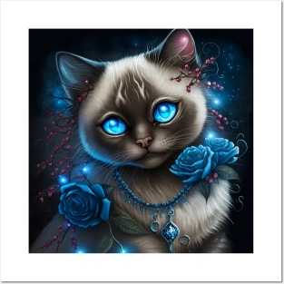 Ragdoll And Blue Roses Posters and Art